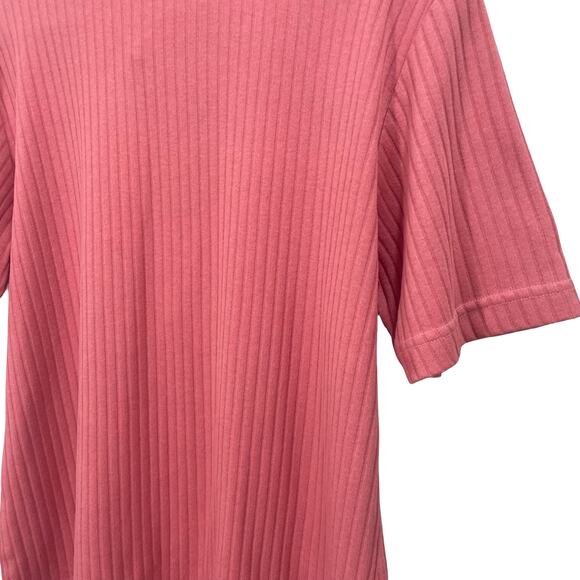 Vintage 80s Blair Pink Quarter Zip Knit Sweater Top Collared Preppy Medium - Picture 6 of 9